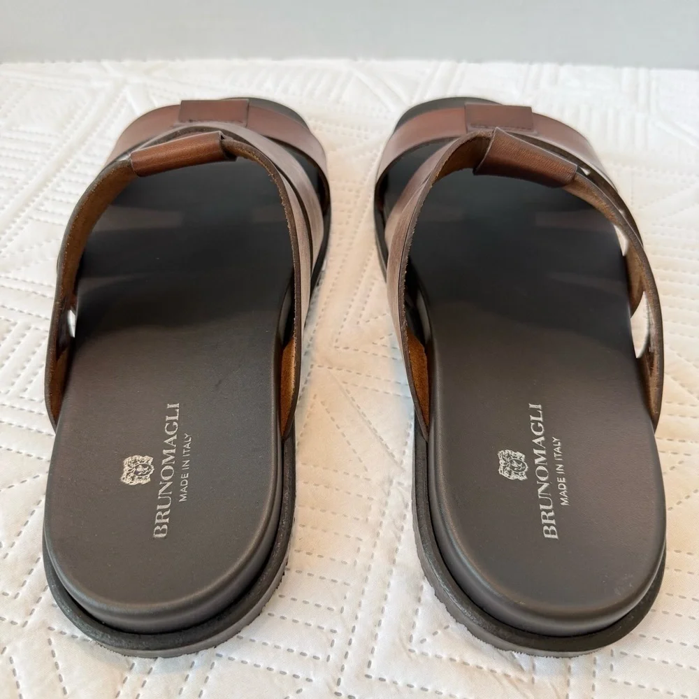 Bruno Magli Men's Brown Leather Sandals Size 10.5